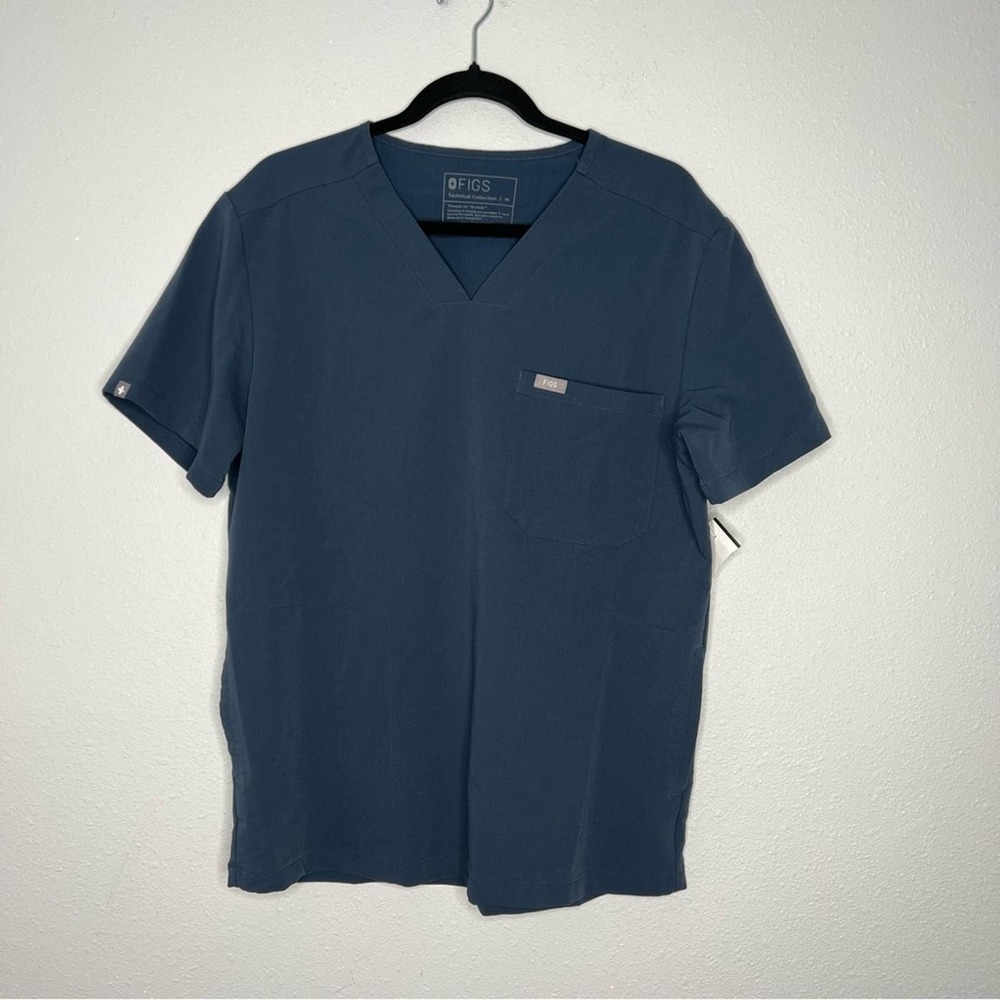 FIGS Catarina Blue Scrubs Short Sleeve Top Women's Size M